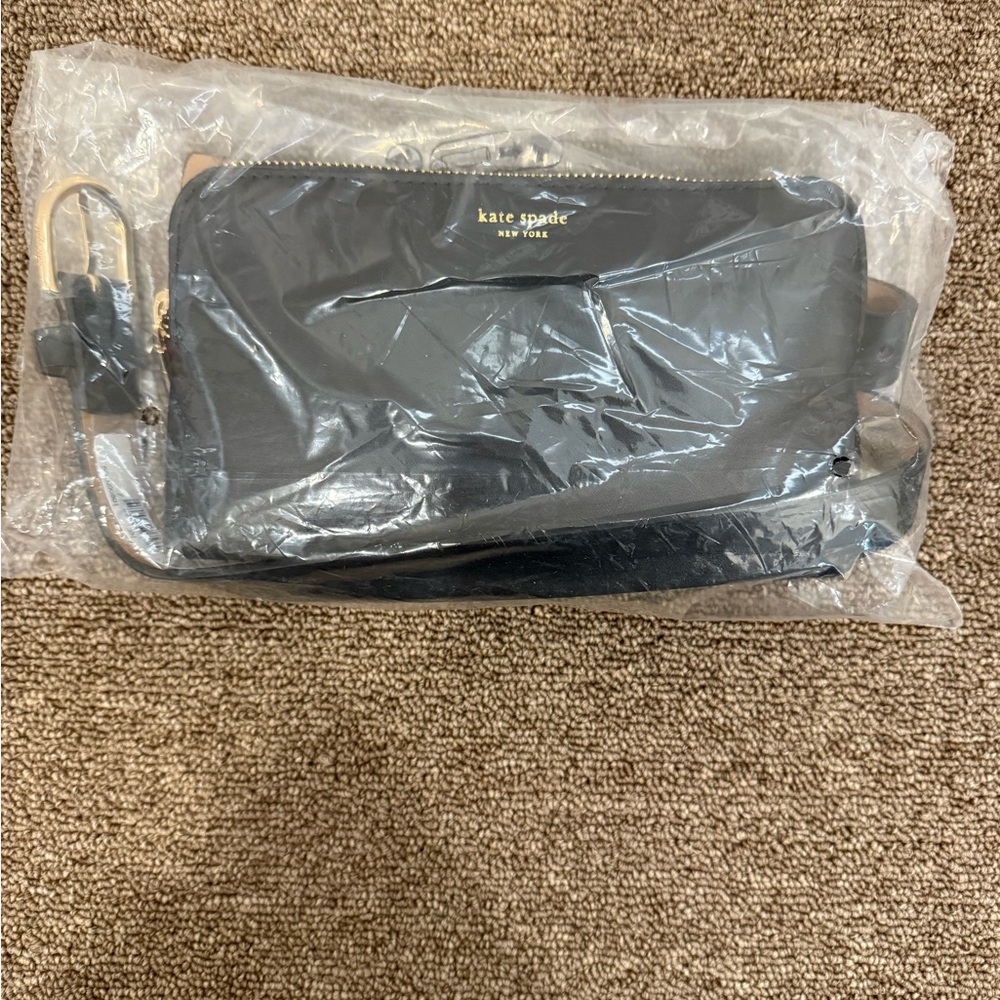 NWT Kate Spade New York Zip Logo Small Belt Bag, Black Leather - Picture 5 of 10